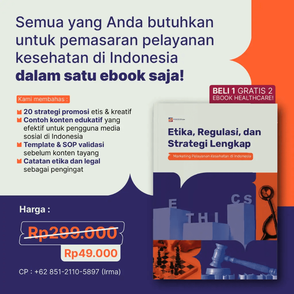 Cover ebook: Etika, Regulasi, & Strategi Lengkap Marketing Pelayanan Kesehatan di Indonesia